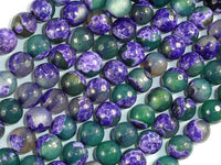 Agate Beads, Purple & Green, 8mm Faceted-RainbowBeads