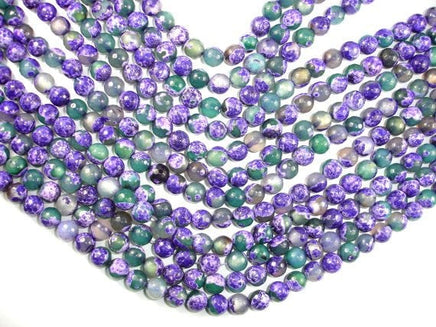 Agate Beads, Purple & Green, 8mm Faceted-RainbowBeads