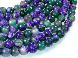 Agate Beads, Purple & Green, 10mm Faceted-RainbowBeads