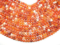 Fire Agate Beads, Orange & White, 8mm Faceted Round-RainbowBeads
