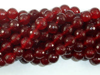 Red Jade Beads, Faceted Round, 10mm-RainbowBeads