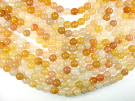 Yellow Jade Beads, 10mm(10.3mm) Round Beads-RainbowBeads