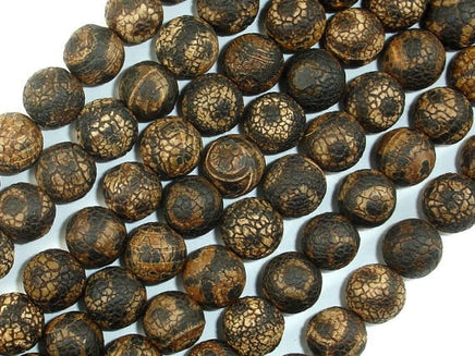 Crackle Tibetan Agate, 10mm Round Beads-RainbowBeads