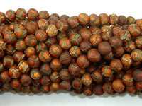 Crackle Tibetan Agate, 6mm Round Beads-RainbowBeads