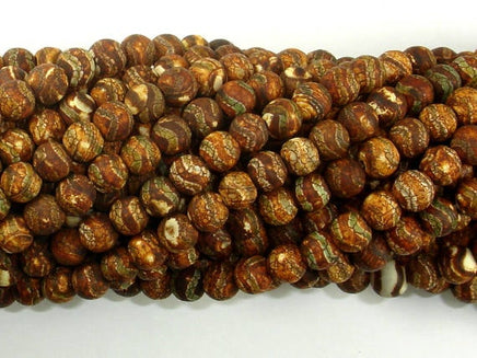 Crackle Tibetan Agate, 6mm Round Beads-RainbowBeads