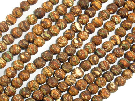 Crackle Tibetan Agate, 6mm Round Beads-RainbowBeads