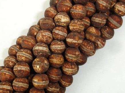 Crackle Tibetan Agate, 8mm Round Beads-RainbowBeads