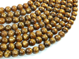 Gold Coral Beads, 8mm Round Beads, Mala Beads-RainbowBeads