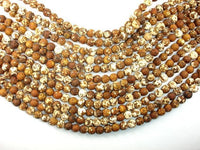 Matte Antique Agate Beads, 8mm Round Beads-RainbowBeads