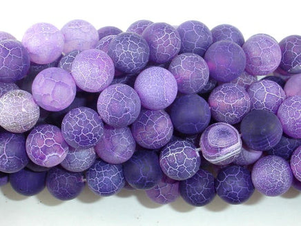 Frosted Matte Agate Beads, Purple, 10mm Round Beads-RainbowBeads