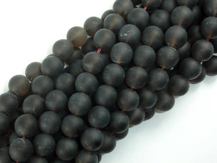 Matte Smoky Quartz Beads, 10mm Round Beads-RainbowBeads