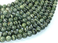 Green Zebra Jasper Beads, 8mm Round Beads-RainbowBeads