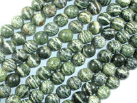 Green Zebra Jasper Beads, 8mm Round Beads-RainbowBeads