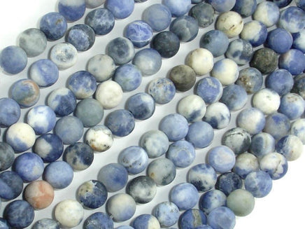 Matte Sodalite Beads, 6mm Round Beads-RainbowBeads