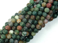 Matte Indian Agate Beads, Fancy Jasper Beads, 6mm-RainbowBeads