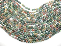 Matte Indian Agate Beads, Fancy Jasper Beads, 6mm-RainbowBeads