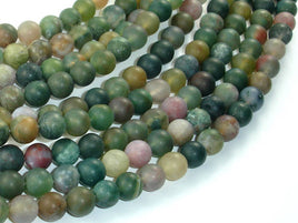 Matte Indian Agate Beads, Fancy Jasper Beads, 8mm-RainbowBeads