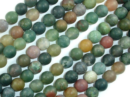 Matte Indian Agate Beads, Fancy Jasper Beads, 8mm-RainbowBeads