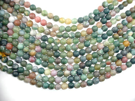 Matte Indian Agate Beads, Fancy Jasper Beads, 8mm-RainbowBeads