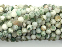 Matte Tree Agate Beads, Round, 6mm-RainbowBeads