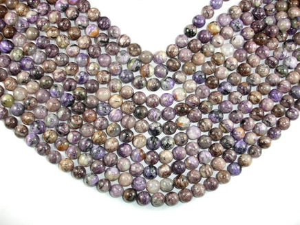 Genuine Charoite, 10mm Round Beads-RainbowBeads