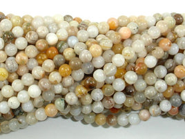 Bamboo Leaf Agate, 4mm (4.3mm) Round Beads-RainbowBeads