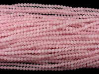 Matte Rose Quartz Beads, 4mm Round beads-RainbowBeads