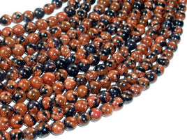 Gold Blue Sand Stone Beads, 6mm Round Beads-RainbowBeads