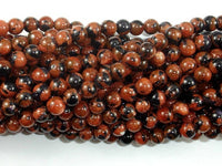 Gold Blue Sand Stone Beads, 6mm Round Beads-RainbowBeads