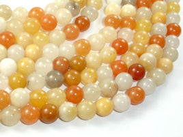 Yellow Jade Beads, 8mm (8.5mm) Round Beads-RainbowBeads