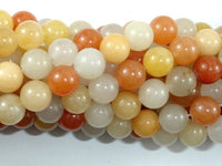 Yellow Jade Beads, 8mm (8.5mm) Round Beads-RainbowBeads