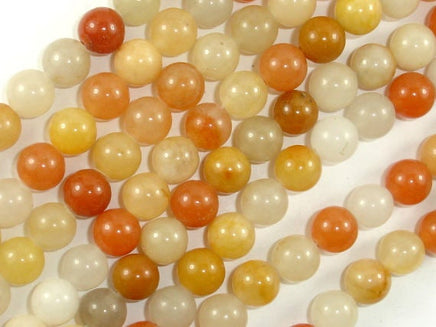 Yellow Jade Beads, 8mm (8.5mm) Round Beads-RainbowBeads