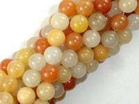 Yellow Jade Beads, 8mm (8.5mm) Round Beads-RainbowBeads