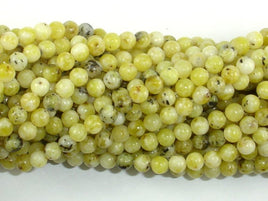 Yellow Turquoise Beads, 4mm (4.5mm) Round Beads-RainbowBeads