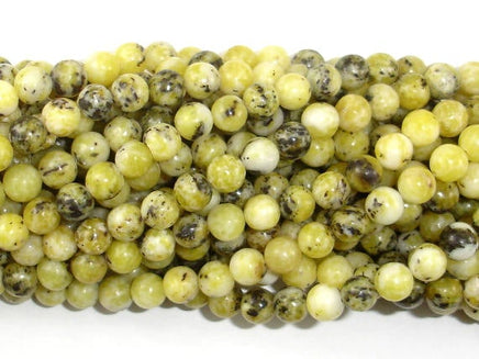 Yellow Turquoise Beads, 6mm Round Beads-RainbowBeads