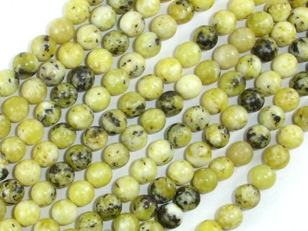 Yellow Turquoise Beads, 6mm Round Beads-RainbowBeads