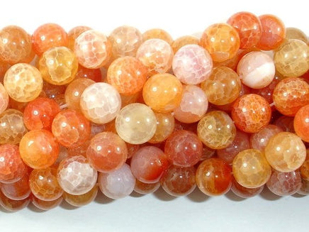 Dragon Vein Agate Beads, Orange, 10mm Round Beads-RainbowBeads