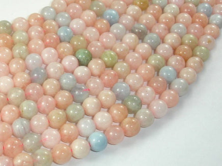 Beryl Beads, Aquamarine, Morganite, Heliodor, 7.5mm, Round-RainbowBeads