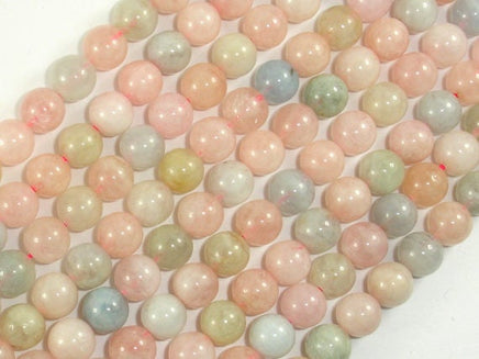 Beryl Beads, Aquamarine, Morganite, Heliodor, 7.5mm, Round-RainbowBeads