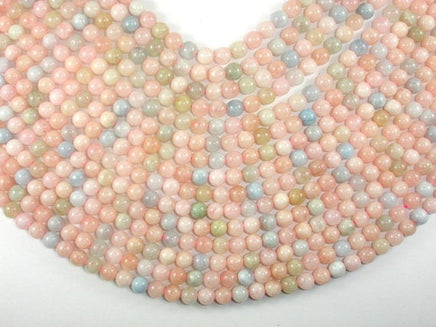 Beryl Beads, Aquamarine, Morganite, Heliodor, 7.5mm, Round-RainbowBeads