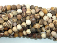 Matte Brown Zebra Jasper Beads, 6mm Round Beads-RainbowBeads