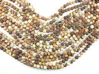 Matte Brown Zebra Jasper Beads, 6mm Round Beads-RainbowBeads