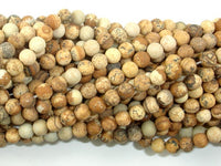 Matte Picture Jasper Beads, 4mm, Round Beads-RainbowBeads