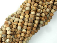 Matte Picture Jasper Beads, 4mm, Round Beads-RainbowBeads