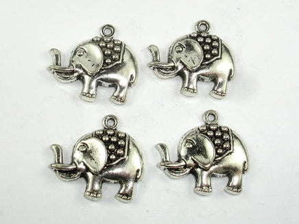 Elephant Charms, Elephant Pendant, Zinc Alloy, Antique Silver Tone 5pcs-RainbowBeads