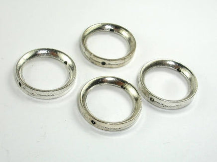 Metal Rings, Metal Spacer-Bead Frame, Zinc Alloy, Antique Silver Tone 10pcs-RainbowBeads