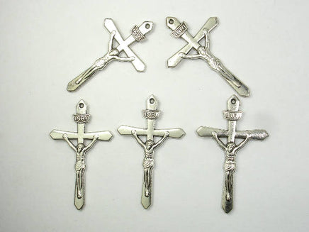 Cross Charms, Cross Pendants, Zinc Alloy, Antique Silver Tone 15pcs-RainbowBeads