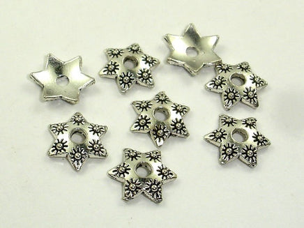 Bead Caps, Jewelry Findings, Zinc Alloy, Antique Silver Tone-RainbowBeads