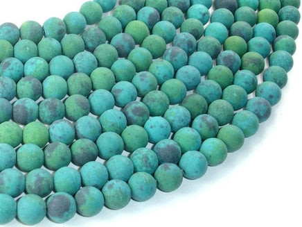 Matte Chrysocolla, 8mm, Round Beads-RainbowBeads