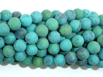 Matte Chrysocolla, 8mm, Round Beads-RainbowBeads